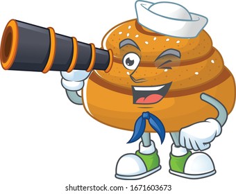Kanelbulle in Sailor cartoon character design with binocular