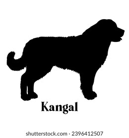 Kangal Hund Silhouette Hund Rasse Logo-Monogramm-Gesicht Vektorgrafik