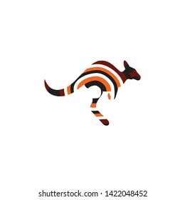 Kangaroo with aboriginal art dots painting