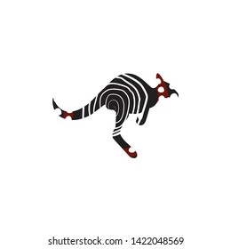 Kangaroo with aboriginal art dots painting