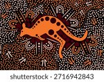 Kangaroo in Aboriginal Dot Art