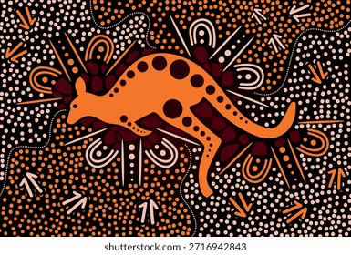 Canguru em Arte Aborígene