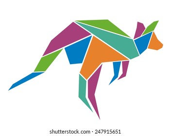 kangaroo abstract colors