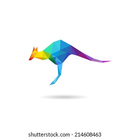 Kangaroo abstract isolated on a white backgrounds, vector illustration