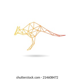 Kangaroo abstract isolated on a white backgrounds, vector illustration