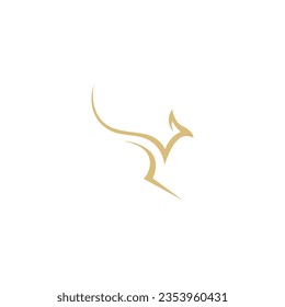 kangaroo abstract logo design with jumping style