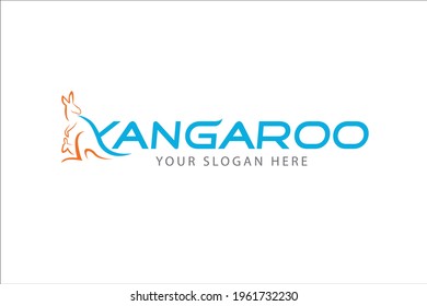 kangaroo abstract logo vector isolated background