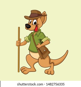 kangaroo adventure caracter vector, for traveling mascot australia