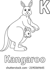 Kangaroo Alphabet Abc Coloring Page K Stock Vector (Royalty Free ...