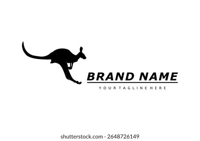 Kangaroo animal austrália natureza logotipo design vintage ilustração