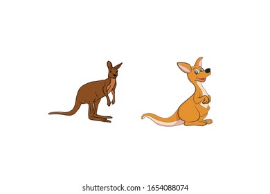 Kangaroo Animal Cartoon Vector Illustration