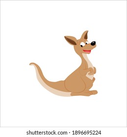 Kangaroo animal flat icon design 