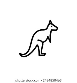 	
kangaroo animal icon line style