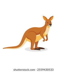 Kangaroo animal isolated flat vector illustration on white background