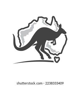 kangaroo animal logo and design vector illustrtion