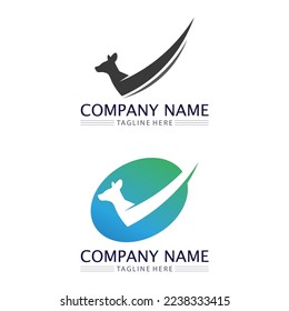 kangaroo animal logo and design vector illustrtion