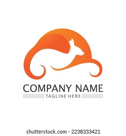 kangaroo animal logo and design vector illustrtion