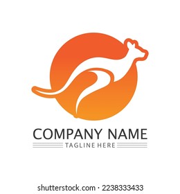 kangaroo animal logo and design vector illustrtion