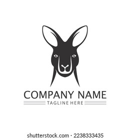 logotipo animal canguro e ilustración vectorial de diseño