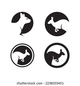 kangaroo animal logo and design vector illustrtion