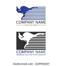 kangaroo animal logo and design vector illustrtion