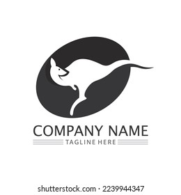 logotipo animal canguro e ilustración vectorial de diseño