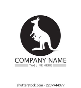 kangaroo animal logo and design vector illustrtion