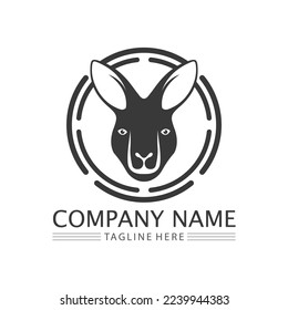 kangaroo animal logo and design vector illustrtion