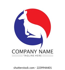 kangaroo animal logo and design vector illustrtion