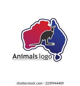 kangaroo animal logo and design vector illustrtion