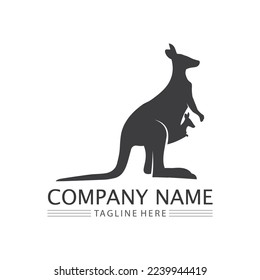 kangaroo animal logo and design vector illustrtion