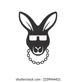 kangaroo animal logo and design vector illustrtion