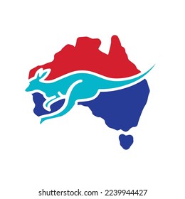 kangaroo animal logo and design vector illustrtion