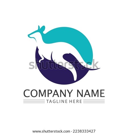 kangaroo animal logo and design vector illustrtion
