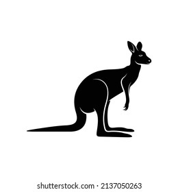 kangaroo animal silhouette icon vector illustration, creative design