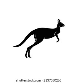 Kangaroo Animal Silhouette Icon Vector Illustration, Creative Design