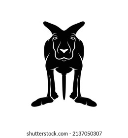 Kangaroo Animal Silhouette Icon Vector Illustration, Creative Design