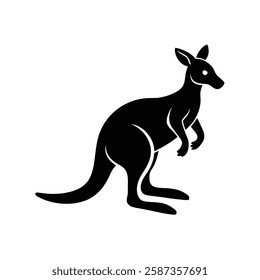 kangaroo animal silhouette vector element.