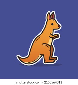 Kangaroo Animal Vector Cartoon Illustration 