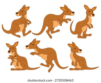 Canguro animal con Ilustración vectorial