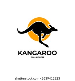 kangaroo animal vector logo design template