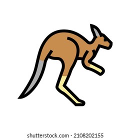 kangaroo animal in zoo color icon vector. kangaroo animal in zoo sign. isolated symbol illustration