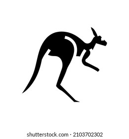kangaroo animal in zoo glyph icon vector. kangaroo animal in zoo sign. isolated contour symbol black illustration