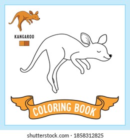 Hoja de trabajo de libros de páginas de colores de animales canguros