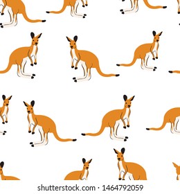 kangaroo animals vector seamless pattern. Concept for print, wallpapers, paper design, cards