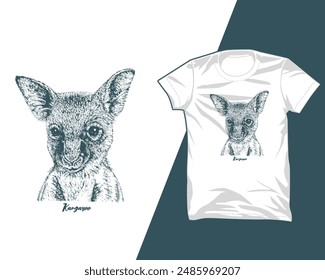 kangaroo art illustration t shirt design