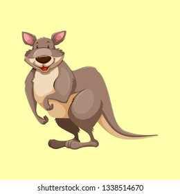 kangaroo artwork in yellow background