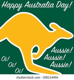 Kangaroo Australia Day card in vector format.