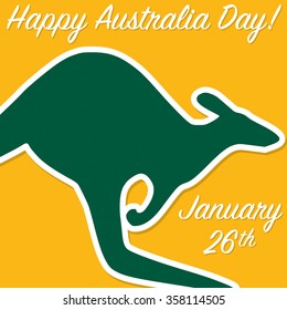 Kangaroo Australia Day card in vector format.
