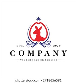 modelo de vetor de elemento de design de logotipo da austrália para canguru